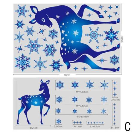 1 Set Avtagbara Snöflingor Dekaler Jul Fönster Klistermärken Deco