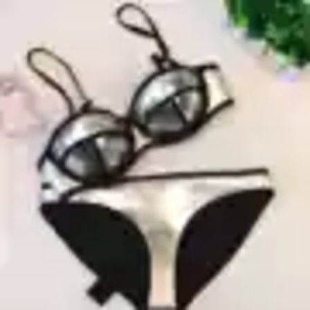 Bikinisett Motebevisst Kromatisk Farge Sexy Camisole Badedrakt Badeklær