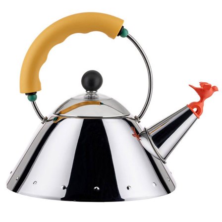 Alessi Kettle vedenkeitin 1 litra, ruostumaton teräs/keltainen