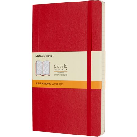 Classic Soft Cover Notebook Large Red Plain