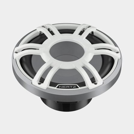 Subwoofer marino Hertz Sport HMS 10 S2-LD-SW.1, 10", 600 W, bianco, per installazione a incasso, con frontale bianco + illuminazione RGB