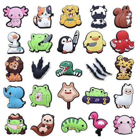 25 stk. Dyremotiver Crocs Sko Charms Sko Sandaler Dekoration Jule Fødselsdagsgaver Sko Tilbehør Sæt [db]