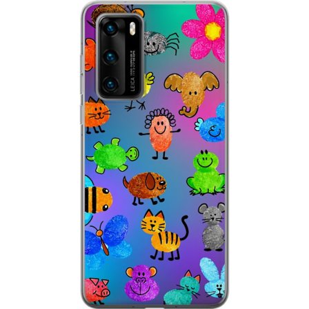 Kompatibel Mobilcover til Huawei P40 Little Scribble Friends