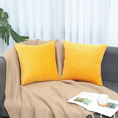 Set of 2 12×20 Inch Bedroom Car Decor Blue Pillow Covers Sofa Cushion Covers Soft Dutch Velvet Decorative Square Wave Pattern Cushion Covers 30×50cm