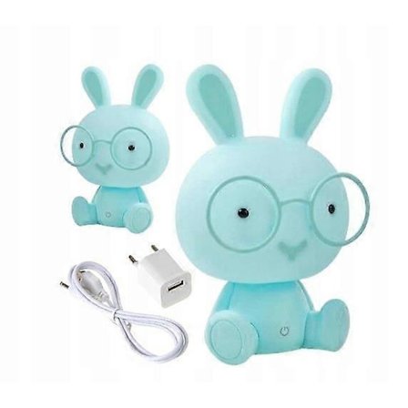 Tre-trins touch natlampe med touch justering LED bordlampe blå