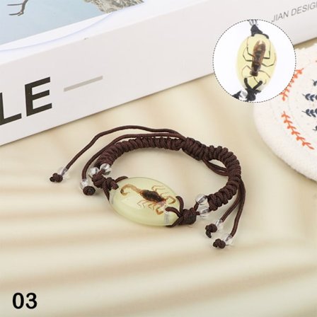 Naturligt Skorpionbagge Armband Flätat Handgjort Armband Bang 03-FY