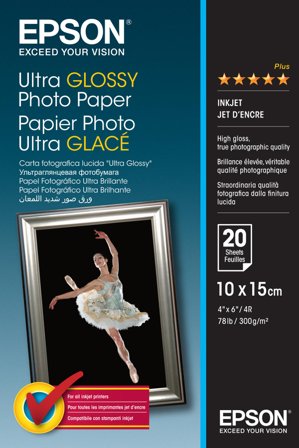 Epson Ultra Glossy Photo Paper - fotopapir - blank - 20 ark - 100 x 150 mm