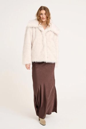 Fur Jacket White/black 38