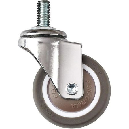 Sett med 4 svingbare møbelhjul - M6 X 15mm - Med 25mm gjenge - Myk gummi - Tpe-gjenge - Mini møbelhjul (25mm)