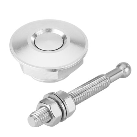 Universal Motor Motorhjelm Trykknap Hjelm Bil Quick Pin Lås Clip Kit Sølv