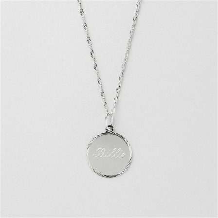 Celeste Halsband Gravyr - Sterling Silver - Safira