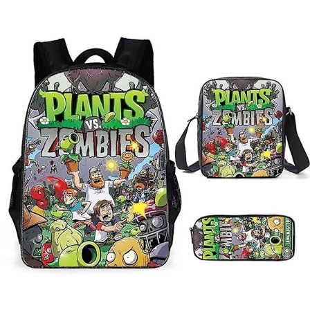 Plants Vs. Zombies 3 kpl Set Lasten Reppu Peli Periferia Tyttö Pojat Reppu Koulureput Sarjakuva Kindergarten Rucksack Lahja