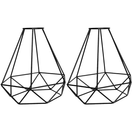 2 stk. DIY lampeskærm vintage hængende lampeskærm jernbutik tilbehør indendørs pendel dekorativt bur