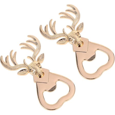 2 stk. Flaskeåbnere Rustfrit Stål Flad Brud Antik