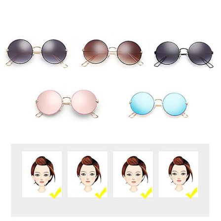 Vintage Runde Solbriller i Fargerik Film