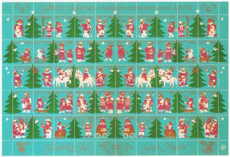 Danmark - Julemærkeark 1980 - Takket - Ubrugt eller foldet