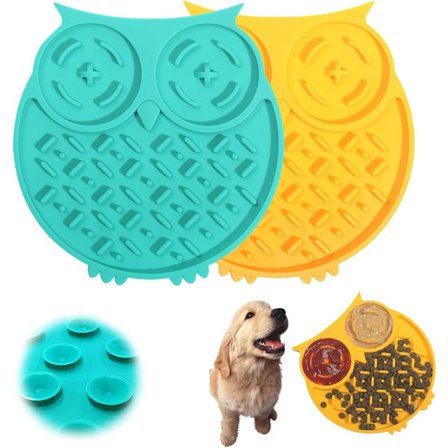 Dog Lick Mat Set of 2, Dog Lick Mat med kraftfulla sugkoppar Silikon Lick Mat med sugkoppar, Träning, Skötsel och bad