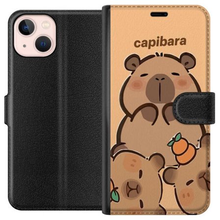 Kompatibelt Plånboksfodral till Apple Apple iPhone 13 mini Capybara söt figur söt trendig samlare