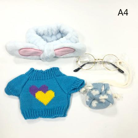 4st/ Set 30cm Duck Toy Kläder Tröja Väskor Glasögon Pannband Gör