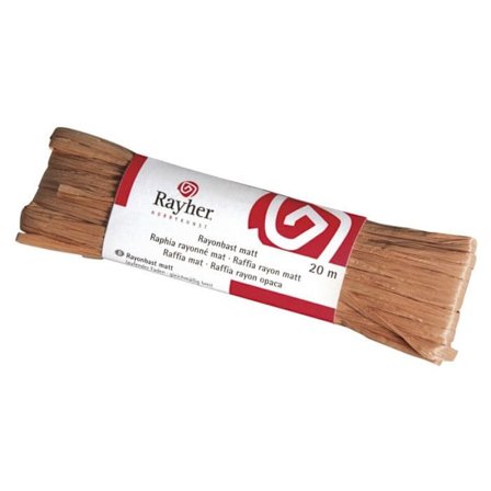 Raffia, matt, garn 20 m, medelbrun