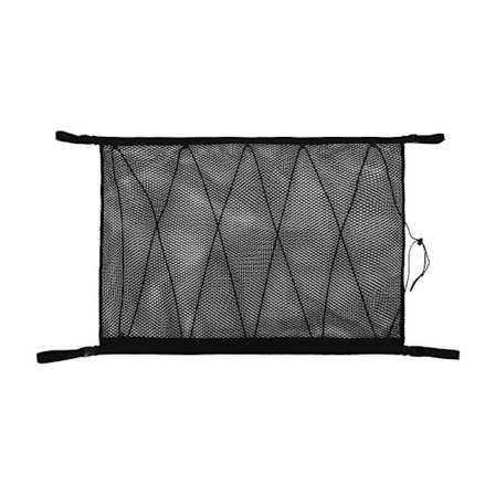 Oppbevaringsnett for bil, Universal takveske for bil med glidelås, Bagasjeorganisator Oppbevaringsnett for bil SUV-tak (Snørenett) Svart, 9065cm