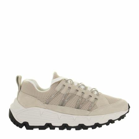 Brunello Cucinelli, Precious-Trek runners in techno knit and suede Beige, Dames, Maat:39 EU