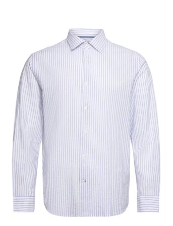 Mango | 100% Cotton Seersucker Striped Shirt | S