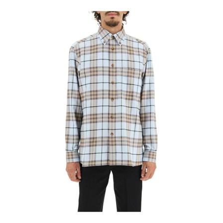 Burberry, Shirts Blauw, Heren, Maat:M,Katoen