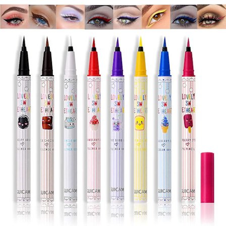 8-pack Färgade Matta Flytande Eyeliner Set, Färgglada Eyeliner Penna Vattentät Eyeliner Flytande Penna Flerfärgad Makeup Penna