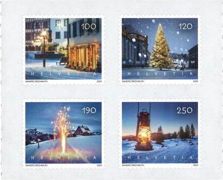 Schweiz - Julen 2025 - Postfrisk selvklæbende sæt 4v