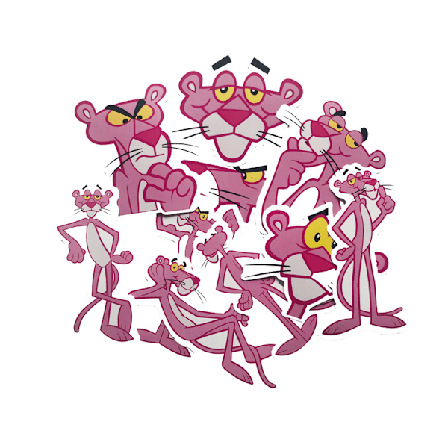 Rosa tecknad leopard graffiti klistermärken resväska trolley laptop klistermärken vattentäta