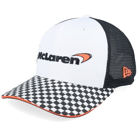 New Era - Motor Weiss trucker Cap - McLaren F1 25 Checkered Visor 9FIFTY White/Black Trucker @ Hatstore