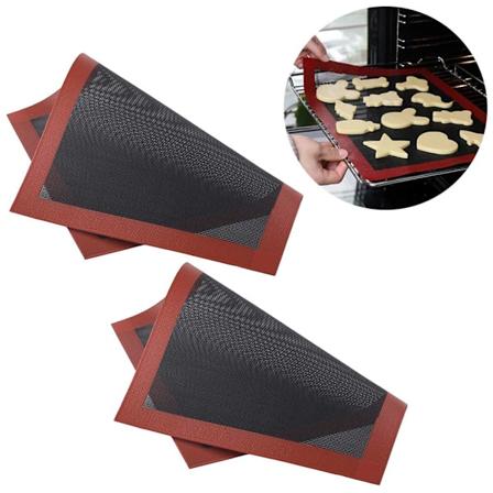 2 stk Non Stick Bakepanne Glassfiber Ovnsmatte Kakeunderlag Silikon Bakeplate Bakeverktøy