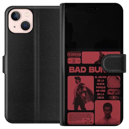 Kompatibel Tegnebogsetui til Apple iPhone 13 Bad Bunny NFL-inspireret skjoldlogo med amerikansk fodbold og stjerner