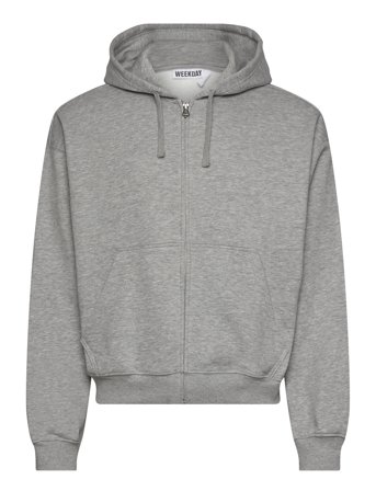 Weekday Boxy Midweight Zip Hoodie - Grey - XL