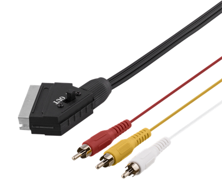 Deltaco video/lydkabel - kompositt video / lyd - 2 m