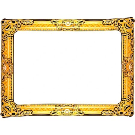 Puhallettava valokuvakehys kultaisella lisäyksellä 58 x 71 cm Musta