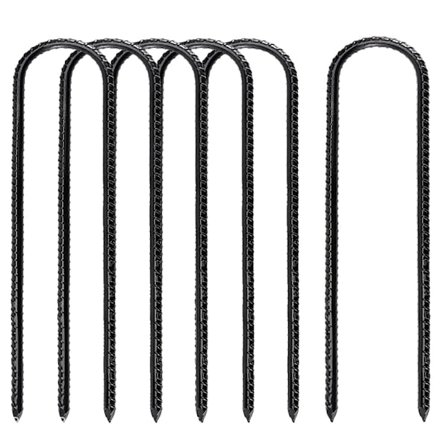 6-pack U-formade markpinnar i galvaniserat stål – 30 cm markfästen för tält, studsmattor och landskapsväv_OF