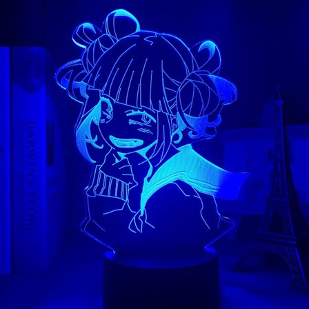 3D LED-lamppu 3D Yövalo Himiko Toga LED Yövalo Anime My Hero Academia Lamppu Lasten Makuuhuoneen Sisustukseen Himiko Toga 3D Lamppu Syntymäpäivälahja 