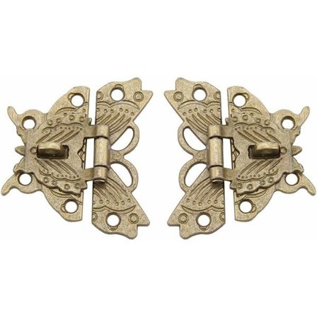 2 stk Vintage eske lås Retro lås Sommerfuglform Dekorativ lås Hengelås