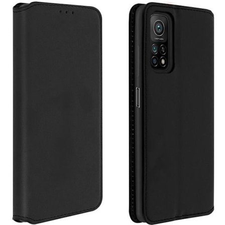 Kansi - AVIZAR - Xiaomi Mi 10T / Mi 10T Pro - Eko-nahka - Jalustatoiminto - Musta