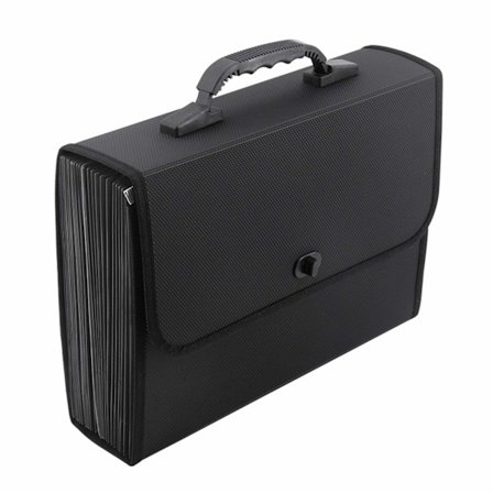 Expanderande filorganisatör i läder med 26 fack, bärbar dragspelsmapp med stor kapacitet