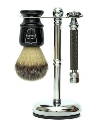 Parker 3 Piece Black Brush-76R-Chrome Stand - Black - ONE SIZE
