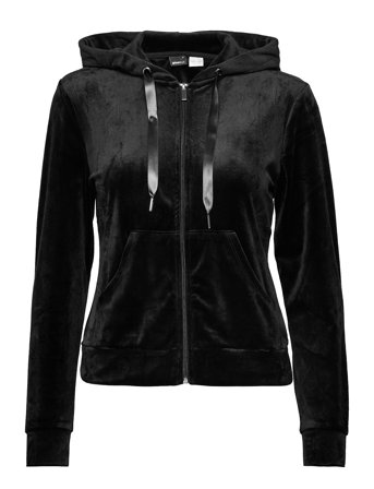 Gina Tricot Cecilia Velour Hoodie - Black - XS