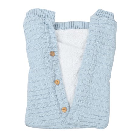 Baby Filt Vagn Filt Varm Nyfödd Spädbarn Sovsäck Vinter Blå