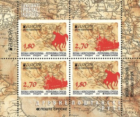 Serbisk Rep - EUROPA 2020 Gamle postruter - Postfrisk miniark