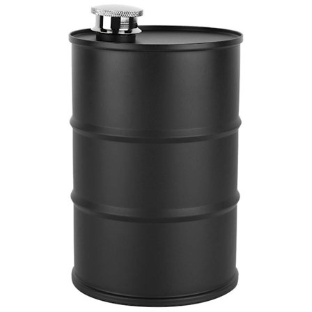 Bærbar vinkande i rustfrit stål, øltønde, øldåse med stor kapacitet, vandflaske, 700 ml (sort)