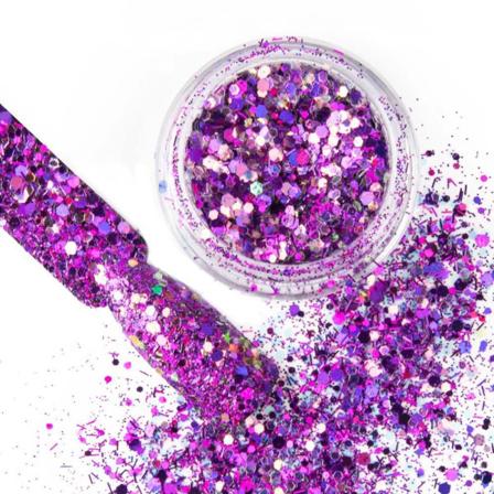 Nail Glitter - Silmäkiilto - Kuusikulmio - 17 Purple