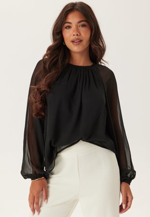 BUBBLEROOM - Raglan Chiffong Blouse - Black