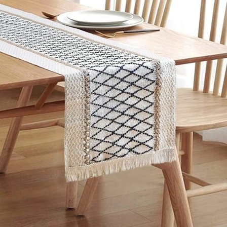 Bordduk, Beige Bohemsk Bordduk 30x180cm Med Dusk Marco